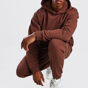 Chándal de gran tamaño de fabricante de ropa al por mayor para hombre, conjunto de chándal de gran tamaño de algodón y forro polar con logotipo personalizado - Product Image 4