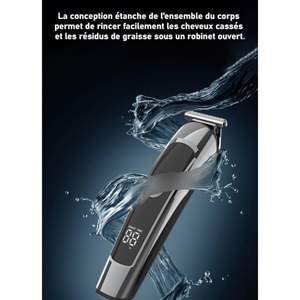 Afeitadora Eléctrica Recargable por USB para Hombre, Recortadora de Pelo Profesional con Cuchilla de Acero Inoxidable, IPX7, Ajustable, con Batería, Enchufe Estadounidense - Product Image 5