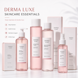 Complete Facial Skincare Set With <b>Serum</b> Toner Cleanser Cream Lotion Mask And Daily <b>Face</b> Care Private Label Skincare Set - Product Image 3