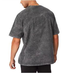 T-shirts délavés à l'acide respirants de qualité supérieure pour hommes Vente en gros de T-shirts durables de grande taille Service OEM Prix de gros OEM - Product Image 5