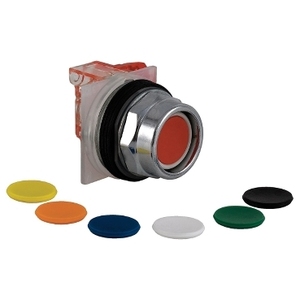 Per SCHNEIDER ELECTRIC Harmony 9001K Pulsante a Incasso in Metallo, 7 Colori a Scelta, 30mm, Ritorno a Molla, 1 Contatto Comutato, 9001KR2UH13 - Product Image 1