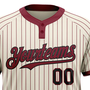 Avec Rayures Brodées Lettre Polyester Tissu Tricot Léger Stretch Sports Respirant Impression Numérique Polyester Baseball Jerseys - Product Image 4