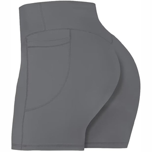 Respirant haute élastique Yoga Shorts sans couture sport Leggings taille haute taille basse Gym Fitness court motif solide - Product Image 2