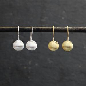 Elegant and Simple Round Shape <b>Silver</b> or Gold Plated Earrings Crafted From 925 <b>Solid</b> Sterling <b>Silver</b> Fine Jewelry for Girls - Product Image 4