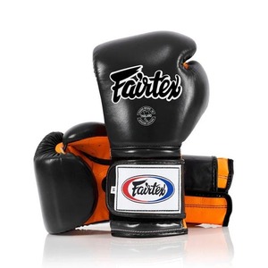 นวมชกมวย Fairtex คุณภาพสูง สีดำ หนังแท้ น้ำหนักเบา กันน้ำ แบบผูกเชือก สำหรับฝึกซ้อมและต่อยมวยไทย - Product Image 4