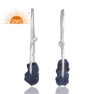 Última Venta de pendientes de piedras preciosas de zafiro azul Natural de plata esterlina joyería personalizada para mujeres regalo para ella - Product Image 1