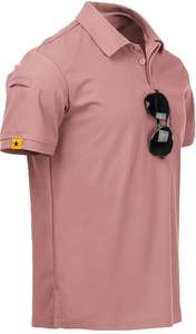 Polo de Golf para hombre de poliéster 100% personalizado del fabricante, transpirable, manga corta, estilo informal, estampado, botón con logotipo - Product Image 3