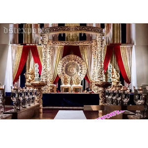 ชุดตกแต่งมณฑปงานแต่งงานอินเดีย ดีไซน์สวยงามรูปทรงกลม มณฑปงานแต่งงานโบราณสีทอง ชุดมณฑปงานแต่งงานฟลอริด้า - Product Image 1