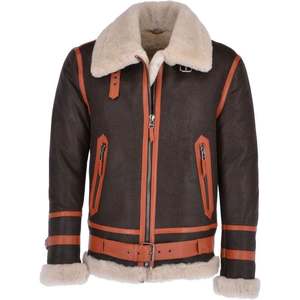 Chaquetas de piel auténtica para hombre, chaqueta de piel de oveja para hombre, nuevo diseño 2025, chaqueta de invierno Bomber impermeable de piel sintética, talla personalizada - Product Image 1