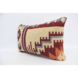 Red Anatolian 16x24 Inch Wool Pillow Luxury Vintage Floral Fluffy Woven Cushion for Sofa Bedding Decorative <b>18x18</b> Leaf Pattern - Product Image 4