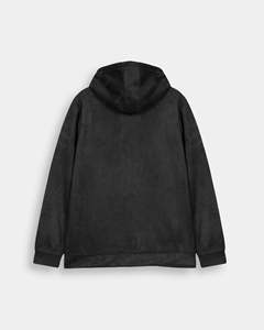 Nouveauté, survêtement de haute qualité en deux pièces pour homme, sweat-shirt à capuche et pantalon de survêtement en velours noir doux, ensembles de survêtement à faible MOQ, coupe décontractée - Product Image 4