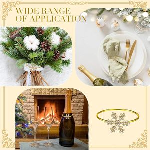 Navidad copo de nieve cristal Rhinestone Metal servilleteros FIESTA DE Acción de Gracias elegante decoración de mesa para bodas ocasiones especiales - Product Image 6