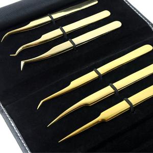 Pince à cils à volume d'angle de 45 degrés finition plasma bleu titane outil de mise en forme des sourcils multicolore pince à épiler en acier inoxydable - Product Image 2