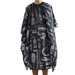 Cape de coupe de cheveux imperméable de haute qualité écologique pour salon de coiffure Tissu confortable en nylon et polyester Impression de logo personnalisé - Product Image 1