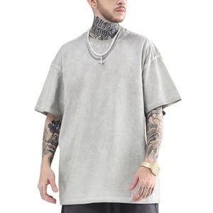 เสื้อยืดโอเวอร์ไซส์ผู้ชาย OEM ผ้าฝ้าย 100% ล้างสีแบบแอซิด สไตล์วินเทจ เนื้อผ้าหนา พิมพ์ลาย DTG โลโก้แบบกำหนดเอง ลายเรียบ ผ้าถัก - Product Image 4