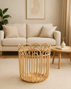 Stylish Wicker <b>Rattan</b> <b>Storage</b> Baskets Handles Practical Floor Bins for Shoes Clothing Home Organization Made Natural <b>Rattan</b> - Product Image 1