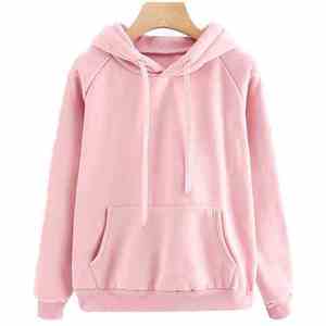 2025 <b>Women's</b> Kangaroo Pockets <b>Hoodie</b> High Quality <b>Pink</b> Cotton Fleece Casual Sports Winter Wear with Front Logo Hooded Collar - Product Image 2