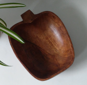 Cuenco de madera para el hogar, hoteles, cena, cuenco para servir, excelente calidad, cuenco con forma de manzana de madera hecho a mano - Product Image 1