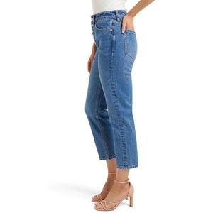Jeans skinny de haute qualité en denim bleu à boutons pour femmes nouveauté Service OEM respirant dernière mode pantalon en denim décontracté - Product Image 3