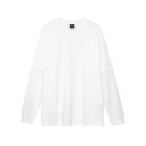 Spring Solid Color 270Gsm Heavy Weight Cotton Casual Basic Loose <b>Long</b> <b>Sleeve</b> <b>T</b>-<b>shirt</b> - Product Image 2