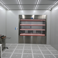 Cabine de travail modulaire personnalisée ODM/OEM, rideau antistatique, système FFU, moniteur de vitesse d'air DP pour laboratoire biotechnologique