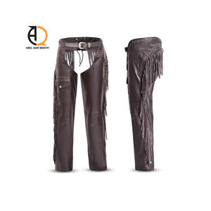 Chaps d'équitation de haute qualité en cuir de vache véritable, équipement en cuir véritable pour hommes - Product Image 3
