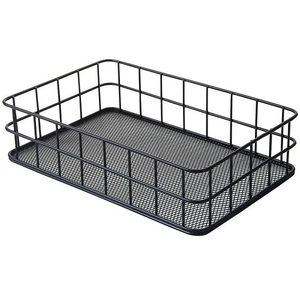 Plateau en fil de métal noir avec poignée pour la décoration à la main en fil de fer thé café plateau de service pour la maison hôtel dessus de Table - Product Image 6