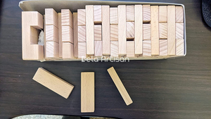 Blocs de construction en bois de hêtre naturel en gros, jeux de construction en bois, tours à empiler, jeux de plein air pour enfants - Product Image 6