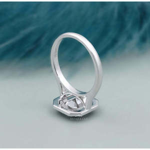 Asscher Cut <b>Diamond</b> Halo Engagement <b>Ring</b> in White Gold with Bezel Set <b>Diamond</b> <b>Rings</b> Product Category - Product Image 5