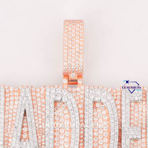 New Arrival Luxury 925 Sterling Silver Lab Grown Pendant Custom Name Design VVS Clarity Hip Hop Style Diamond Jewelry - Product Image 2