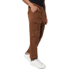 Personalizado de los hombres de entrenamiento atlético Jogger pantalones de chándal de tela de algodón de cintura media estilo de cierre de cremallera Cargo estilo de bolsillo recto Casual - Product Image 5