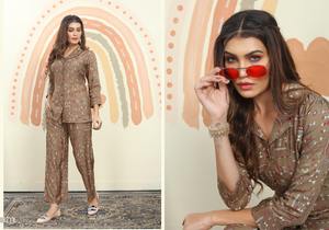 Ensemble de co-ord Premium Rayon et Maslin Ensemble de qualité d'exportation avec 2 poches pour un style sans effort - Product Image 5