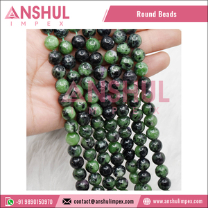 Cuentas sueltas brillantes de alta calidad, hebra de 15 pulgadas, largo, Natural, 10mm, rubí, Zosite, proveedor de cuentas redondas - Product Image 6