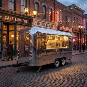 Camion de restauration rapide mobile pour pâtisserie, spécialisée en Funnel Cake américain, 5m, pour événements - Product Image 1