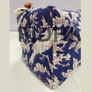 Bolsa de Mano Acolchada de Algodón Azul Ruso, Hecha a Mano, Ecológica, con Cierre, Reutilizable, Personalizada, para Viaje, Grande - Product Image 3