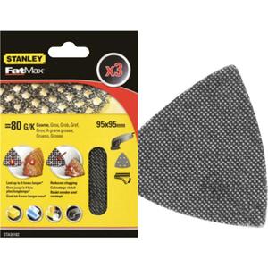 Feuilles de ponçage triangulaires multi-paquet Stanley pour ponceuses à velcro, outils abrasifs - Product Image 1