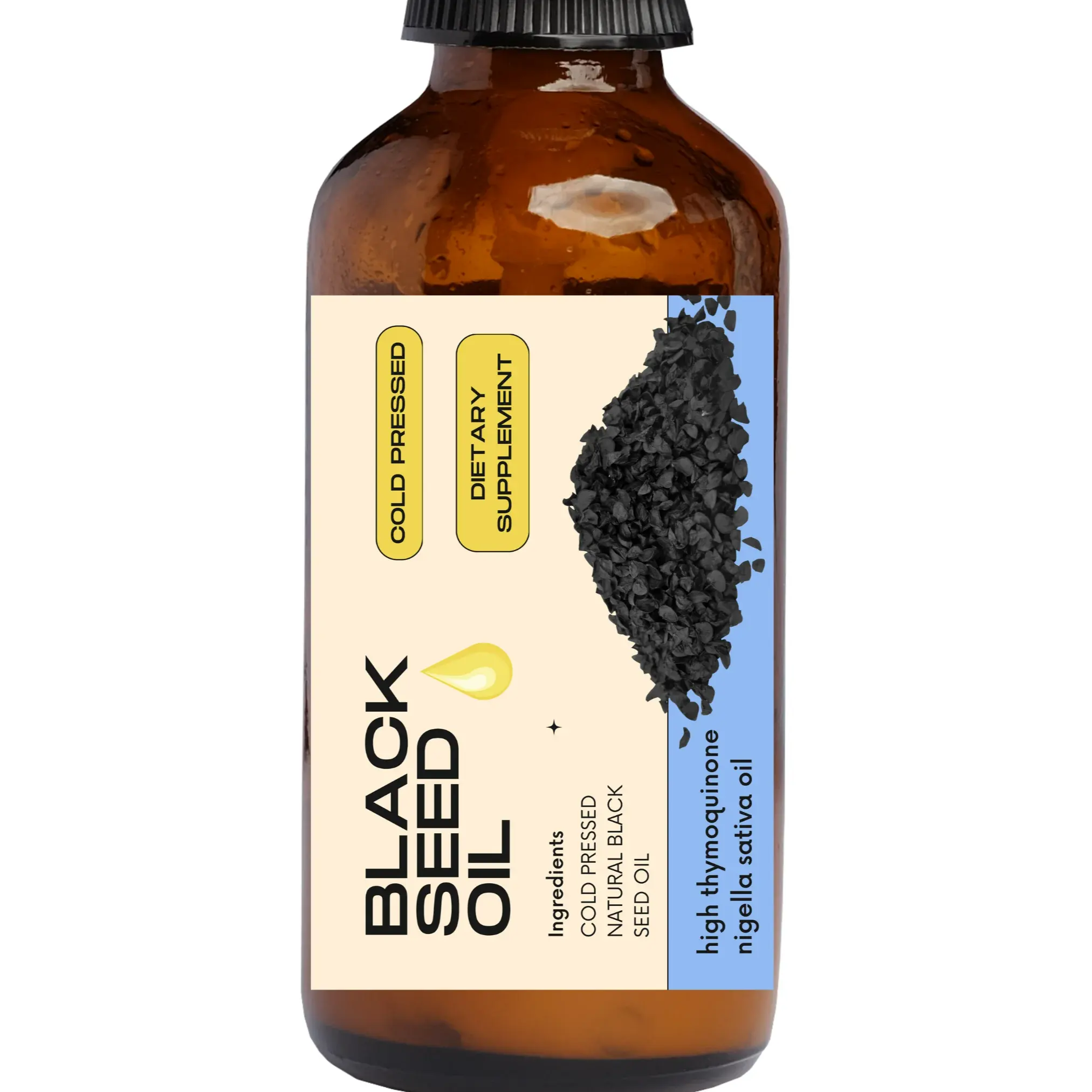 Fabricant turc d'huile de graines de cumin noir étiquette personnalisée complément alimentaire de haute qualité système immunitaire cheveux Nigellla Sativa