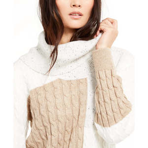 Maglione Casual da Donna Calvin Klein con Collo ad Anello e Cuciture Miste Bicolore, Bianco, Taglia Piccola - Product Image 3