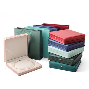 Factory Custom PU Leather Elegant Square Large <b>Necklace</b> Jewelry <b>Box</b> <b>Gift</b> - Product Image 1