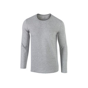 Material de algodón de alta calidad, nuevo diseño, peso ligero, cómodo, personalizado, Impresión de logotipo, manga completa, camiseta para hombre - Product Image 1