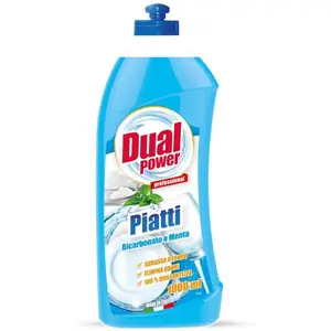 DUAL POWER LIQUID DISH SOAP 1 LT. Dishwasher Liquid Soap Dual Power Cleaner Fragrant Dish Gel Concentrated