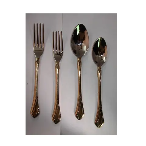 Made of finest food-safe and pure brass these gold burnished cutlery look impressive in a home restaurant or bar Brass me