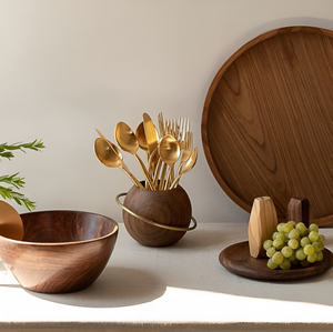 Offre Spéciale cuisine couverts organisateur en bois couverts panier étendoir porte-ustensile forme arrondie - Product Image 6