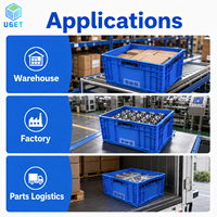 UGET Strength Auto Parts Crate EU Compliant Nestable Recyclable PP Folding Collapsible Plastic Turnover Box EUO-4322