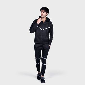 Conjunto Deportivo de Dos Piezas, Pantalones y Sudadera con Cremallera, Corte Ajustado, Talla Adulto, Logotipo Personalizado, Chándal para Hombre, Material Transpirable - Product Image 4