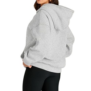 2024 Sudadera con capucha personalizada de invierno para mujer, Top corto largo de dos piezas de algodón de lana gruesa, Jogger con logotipo frontal con patrón 3D - Product Image 4