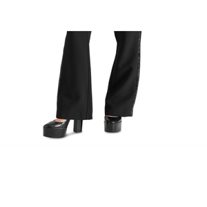 Steve Madden Waverly Kick <b>Flare</b> Pants Black <b>Sequin</b> Stripe with Straight Silhouette and Natural Waistline - Product Image 6