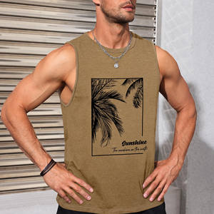 Poids lourd O cou blanc Polyester personnalisé plaine poids lourd débardeur luxe impression personnalisée logo O cou blanc haut surdimensionné hommes - Product Image 3