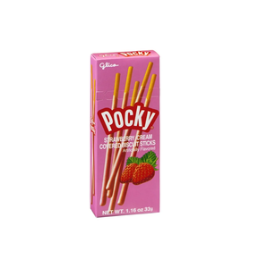 Bâtonnets de biscuits Glico Pocky authentiques enrobés de crème à la fraise 40g, snack japonais importé, friandise sucrée, vente en gros, approvisionnement en vrac mondial - Product Image 2