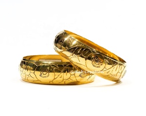 Handcrafted Floral Etched Brass Bangles Vintage-Style Adjustable Bangle <b>Bracelets</b> for Womens Ethnic and <b>Boho</b> Fashion Jewelry - Product Image 1